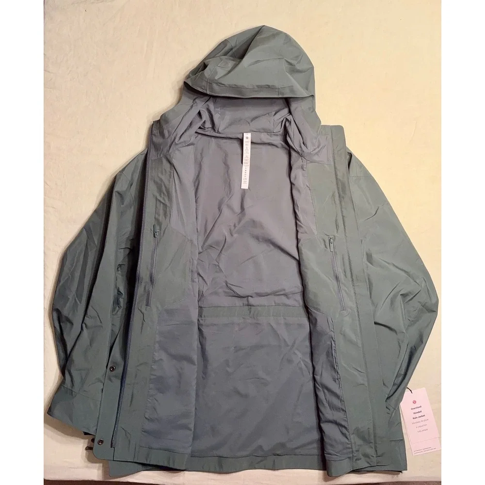 Lululemon Oversized Hooded Rain Jacket In Medium Forest - Size 10